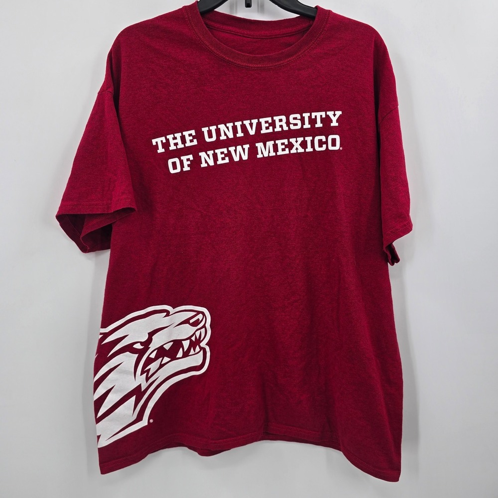 University of‎ New Mexico Lobos T-Shirt Mens XL Red Short Sleeve NCAA UNM Logo
